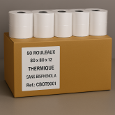 Bobines thermiques référence 80 x 75M x 12 sans bisphenol A
